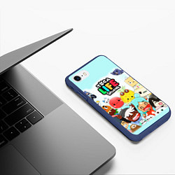 Чехол iPhone 7/8 матовый Toca Boca Тока Бока все персонажи, цвет: 3D-тёмно-синий — фото 2