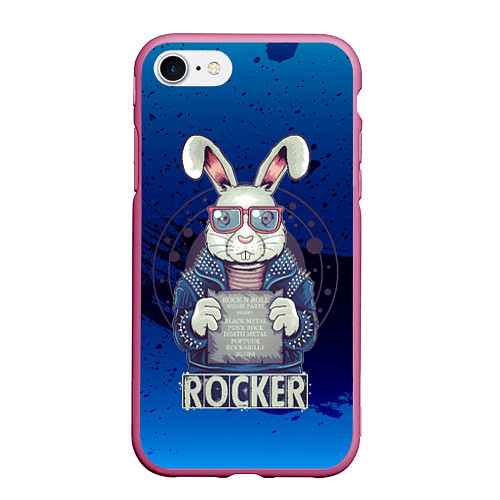 Чехол iPhone 7/8 матовый Rocker! / 3D-Малиновый – фото 1
