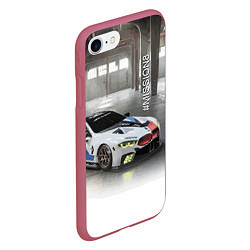 Чехол iPhone 7/8 матовый BMW Motorsport Mission 8, цвет: 3D-малиновый — фото 2