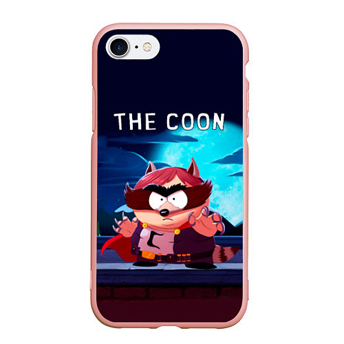 Чехол iPhone 7/8 матовый The Coon - Енот Южный Парк / 3D-Светло-розовый – фото 1