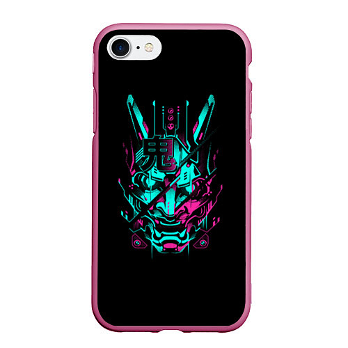 Чехол iPhone 7/8 матовый НЕОНОВЫЙ САМУРАЙ NEON RONIN NEON SAMURAI / 3D-Малиновый – фото 1