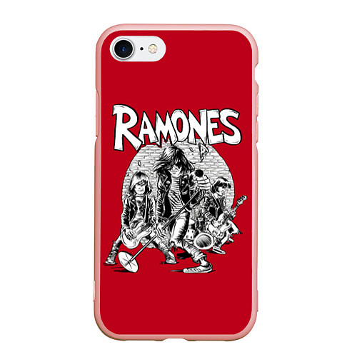 Чехол iPhone 7/8 матовый BW Ramones / 3D-Светло-розовый – фото 1