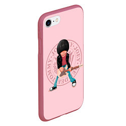 Чехол iPhone 7/8 матовый Joey Ramone, цвет: 3D-малиновый — фото 2