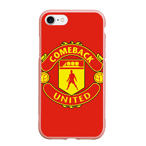 Чехол iPhone 7/8 матовый Камбек Юнайтед это Манчестер юнайтед / 3D-Светло-розовый – фото 1