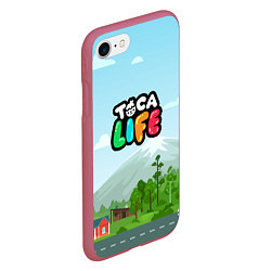 Чехол iPhone 7/8 матовый TOCA BOCA WORLD LOGO, цвет: 3D-малиновый — фото 2