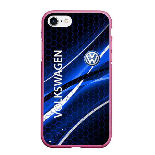 Чехол iPhone 7/8 матовый VOLKSWAGEN LOGO SPORT / 3D-Малиновый – фото 1