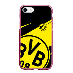 Чехол iPhone 7/8 матовый BORUSSIA BVB 09 LOGO, цвет: 3D-малиновый