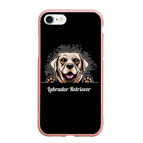 Чехол iPhone 7/8 матовый Лабрадор-Ретривер Labrador Retriever / 3D-Светло-розовый – фото 1