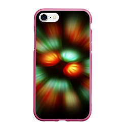 Чехол iPhone 7/8 матовый Вспышка света в виде ярких линий, цвет: 3D-малиновый