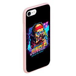 Чехол iPhone 7/8 матовый Predator in the jungle, цвет: 3D-светло-розовый — фото 2