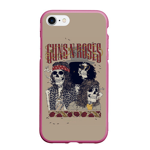 Чехол iPhone 7/8 матовый GNR Skeletons / 3D-Малиновый – фото 1