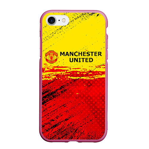 Чехол iPhone 7/8 матовый Manchester United: Дьяволы / 3D-Малиновый – фото 1