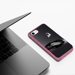 Чехол iPhone 7/8 матовый Ламбо - реально зачётное точило!, цвет: 3D-малиновый — фото 2