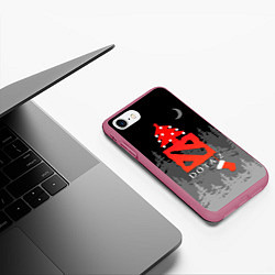 Чехол iPhone 7/8 матовый Dota 2- С Новым годом!, цвет: 3D-малиновый — фото 2