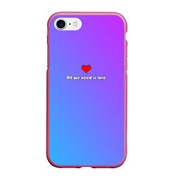 Чехол iPhone 7/8 матовый Bright love, цвет: 3D-малиновый