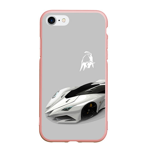 Чехол iPhone 7/8 матовый Lamborghini Concept sketch / 3D-Светло-розовый – фото 1