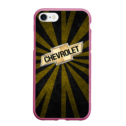 Чехол iPhone 7/8 матовый Chevrolet Big Logo / 3D-Малиновый – фото 1