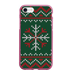 Чехол iPhone 7/8 матовый Knitted Snowflake Pattern