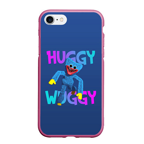 Чехол iPhone 7/8 матовый Huggy Wuggy: Зубастый монстр / 3D-Малиновый – фото 1