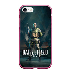 Чехол iPhone 7/8 матовый Battlefield 2042 - Мария Фальк арт, цвет: 3D-малиновый
