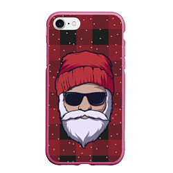 Чехол iPhone 7/8 матовый SANTA HIPSTER САНТА ХИПСТЕР, цвет: 3D-малиновый