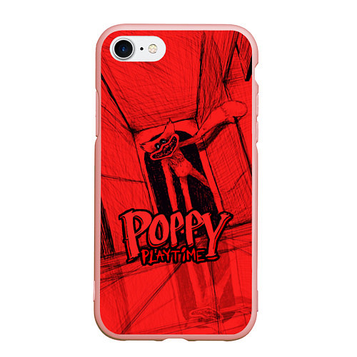 Чехол iPhone 7/8 матовый Poppy Playtime: Red Room / 3D-Светло-розовый – фото 1