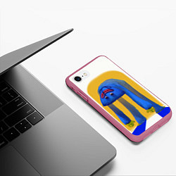 Чехол iPhone 7/8 матовый Poppy Playtime: Huggy Wuggy, цвет: 3D-малиновый — фото 2