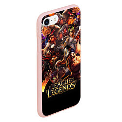 Чехол iPhone 7/8 матовый LEAGUE OF LEGENDS НЕОН БРЫЗГИ КРАСОК, цвет: 3D-светло-розовый — фото 2