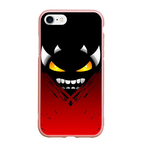 Чехол iPhone 7/8 матовый Geometry Dash: Demon Smile / 3D-Светло-розовый – фото 1