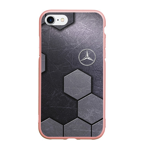 Чехол iPhone 7/8 матовый Mercedes-Benz vanguard pattern / 3D-Светло-розовый – фото 1