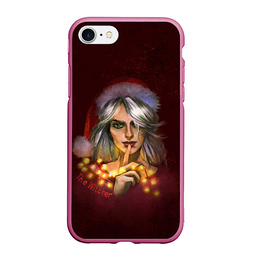 Чехол iPhone 7/8 матовый Цирилла The Witcher / 3D-Малиновый – фото 1