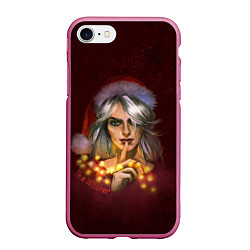 Чехол iPhone 7/8 матовый Цирилла The Witcher, цвет: 3D-малиновый
