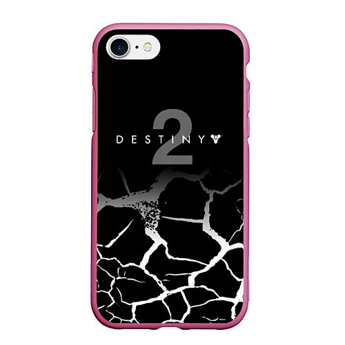 Чехол iPhone 7/8 матовый Destiny Трещины по всюду / 3D-Малиновый – фото 1