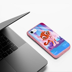 Чехол iPhone 7/8 матовый Тигрица на кувшинке, цвет: 3D-баблгам — фото 2