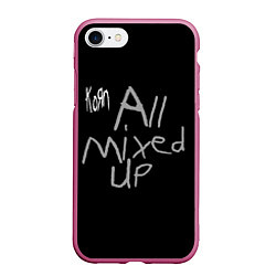 Чехол iPhone 7/8 матовый All Mixed Up - Korn, цвет: 3D-малиновый