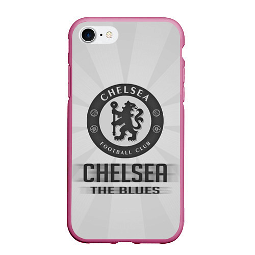Чехол iPhone 7/8 матовый Chelsea FC Graphite Theme / 3D-Малиновый – фото 1