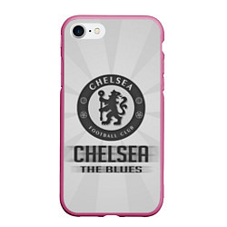 Чехол iPhone 7/8 матовый Chelsea FC Graphite Theme, цвет: 3D-малиновый