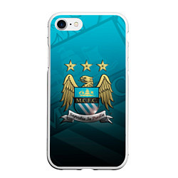 Чехол iPhone 7/8 матовый Manchester City Teal Themme, цвет: 3D-белый