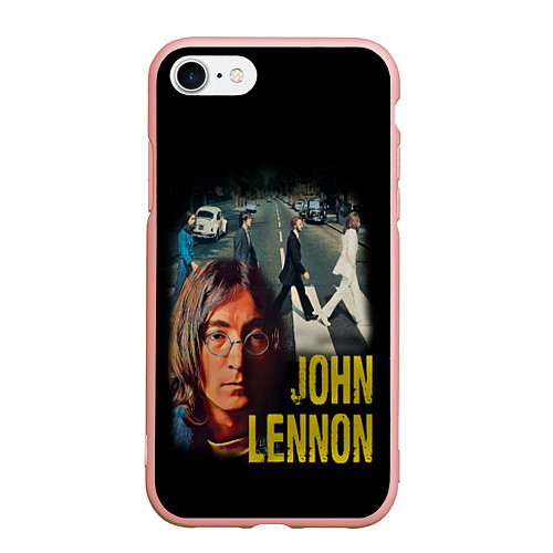 Чехол iPhone 7/8 матовый The Beatles John Lennon / 3D-Светло-розовый – фото 1