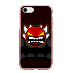 Чехол iPhone 7/8 матовый Geometry Dash: Red Demon, цвет: 3D-светло-розовый