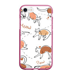 Чехол iPhone 7/8 матовый Рисунки кошек