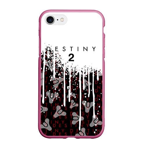 Чехол iPhone 7/8 матовый Destiny Подтеки красок / 3D-Малиновый – фото 1