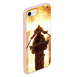 Чехол iPhone 7/8 матовый GOD OF WAR КРАТОС В ЦЕПЯХ, цвет: 3D-светло-розовый — фото 2