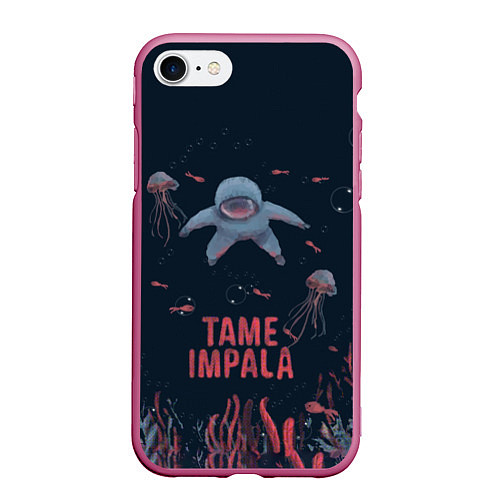 Чехол iPhone 7/8 матовый Tame impala under water / 3D-Малиновый – фото 1