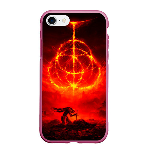 Чехол iPhone 7/8 матовый Алое Пламя и Рыцарь ER / 3D-Малиновый – фото 1