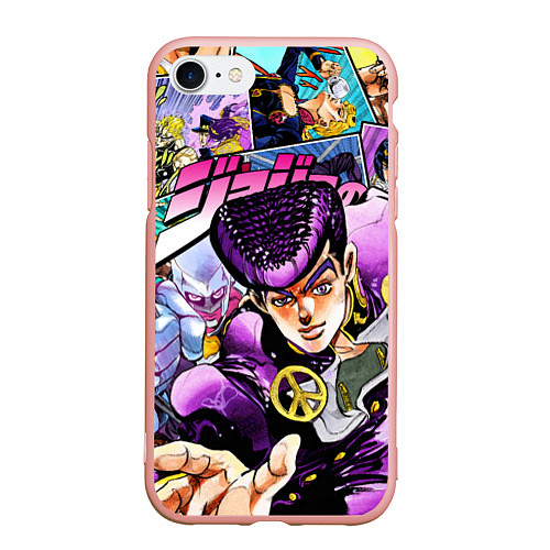 Чехол iPhone 7/8 матовый JoJos Bizarre Adventure: Josuke / 3D-Светло-розовый – фото 1