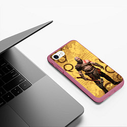 Чехол iPhone 7/8 матовый God of War Kratos Год оф Вар Кратос, цвет: 3D-малиновый — фото 2