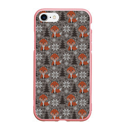 Чехол iPhone 7/8 матовый Вязанные лисички, цвет: 3D-баблгам