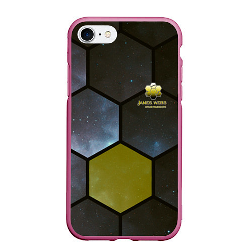 Чехол iPhone 7/8 матовый JWST space cell theme / 3D-Малиновый – фото 1