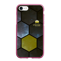 Чехол iPhone 7/8 матовый JWST space cell theme, цвет: 3D-малиновый